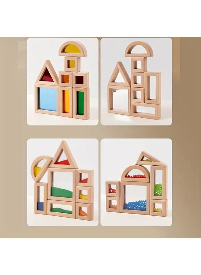 15 قطعة من مجموعة مكعبات البناء الحسية ألعاب تعليمية STEM للأطفال من عمر 1 إلى 3 سنوات - Image 5